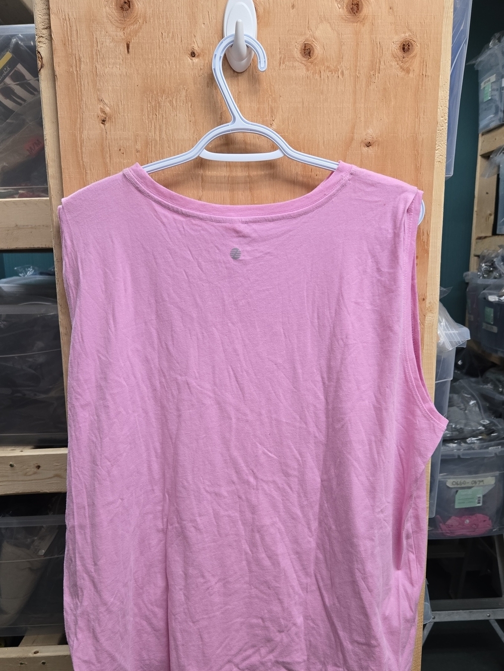Zella Size L Pink Oversized Cotton Tank Top - Picture 4 of 6